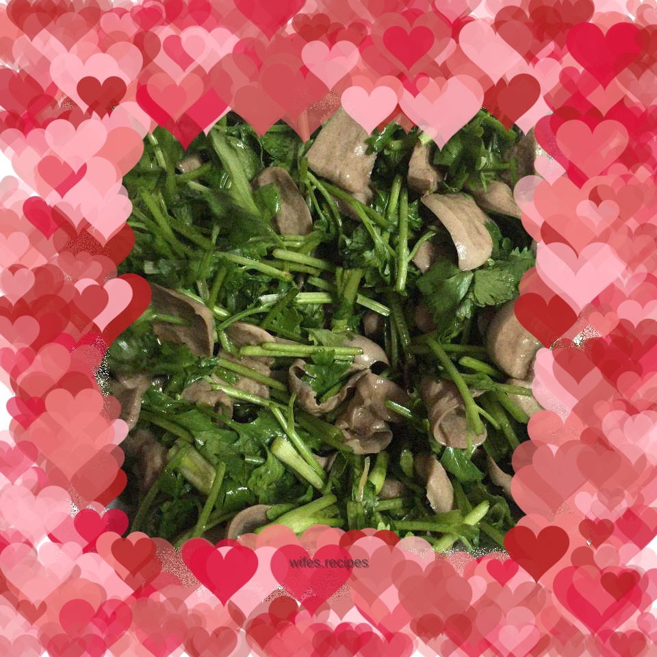 Kidneys mixed with coriander