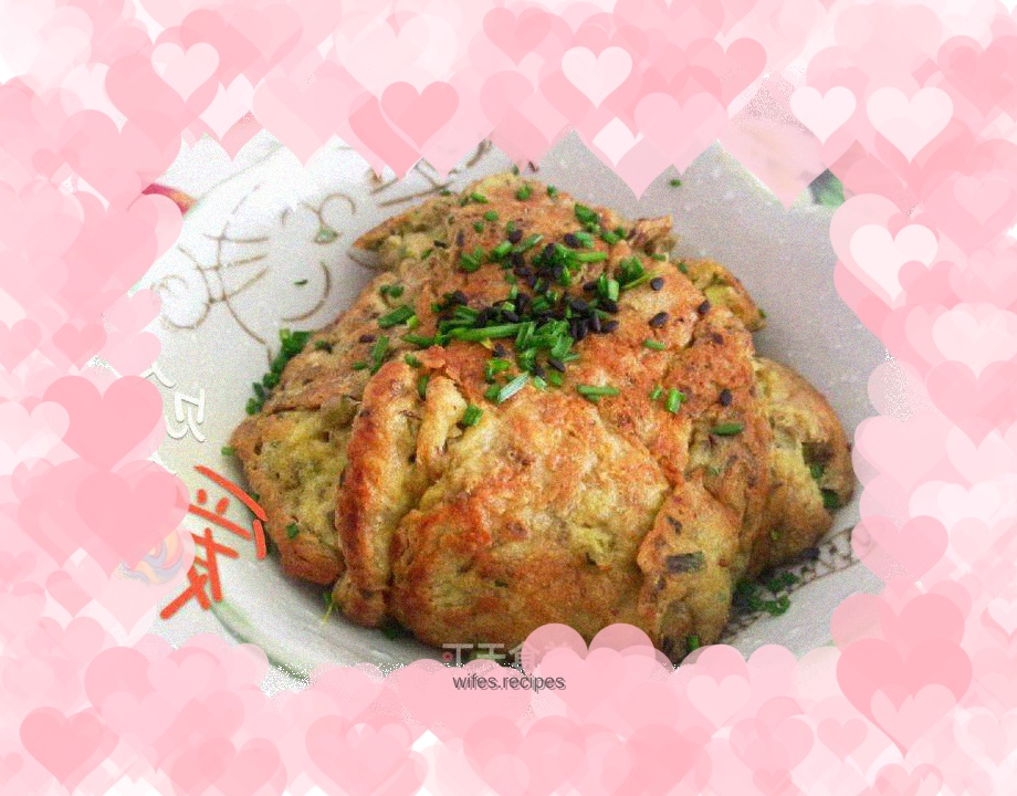 Fried goose eggs with spring buds