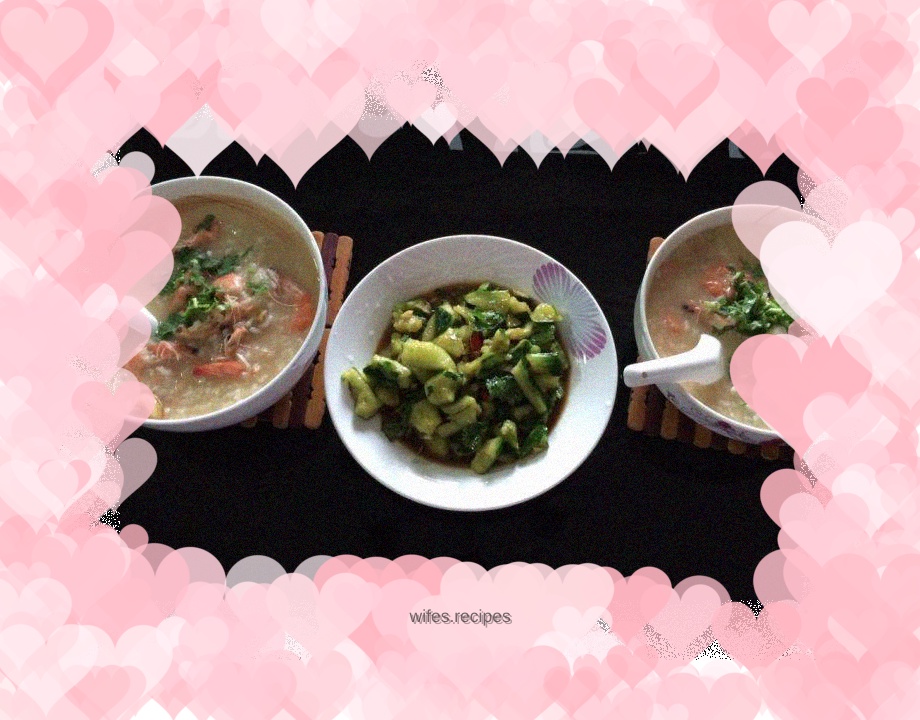 Shrimp, abalone and casserole porridge