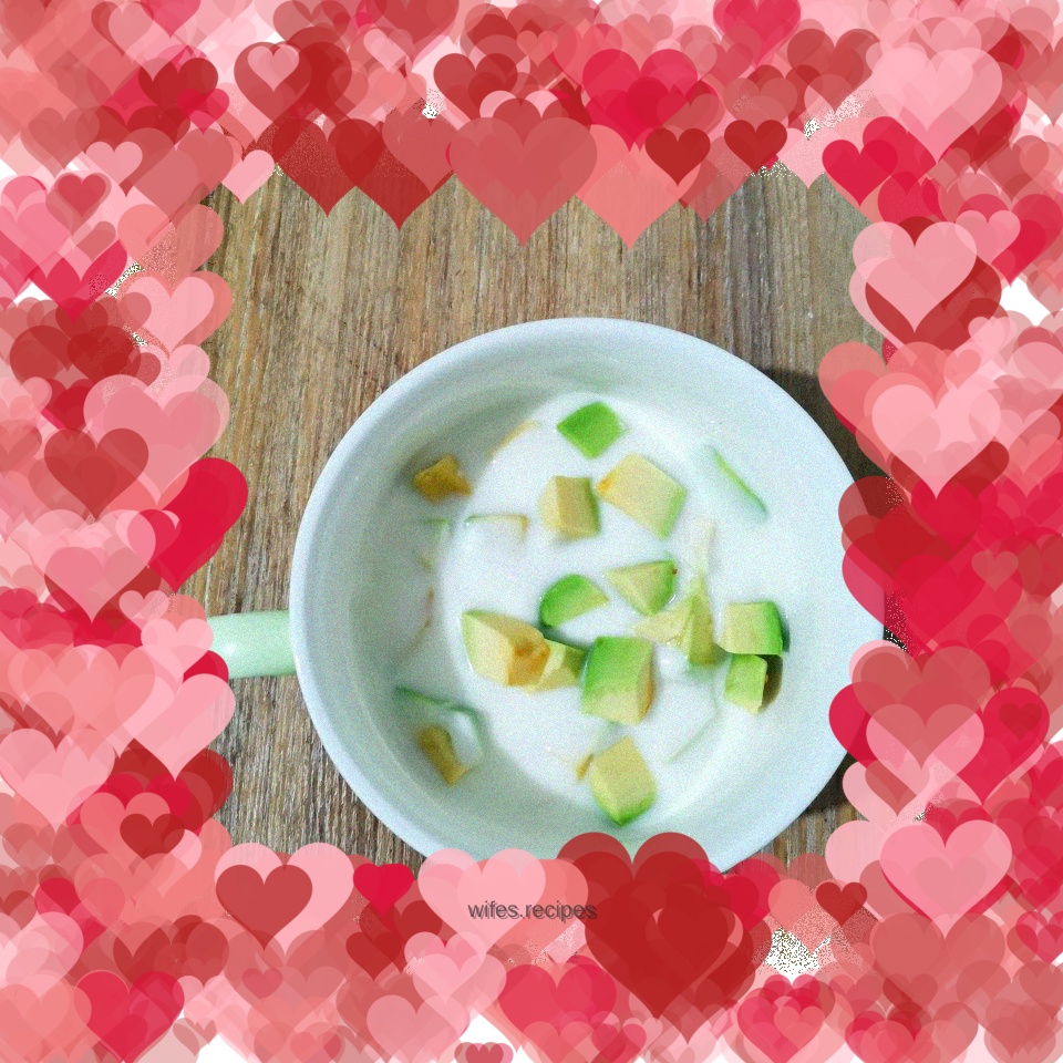 Avocado soaked in yogurt