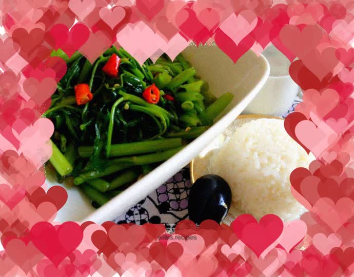 Thai stir-fried water spinach