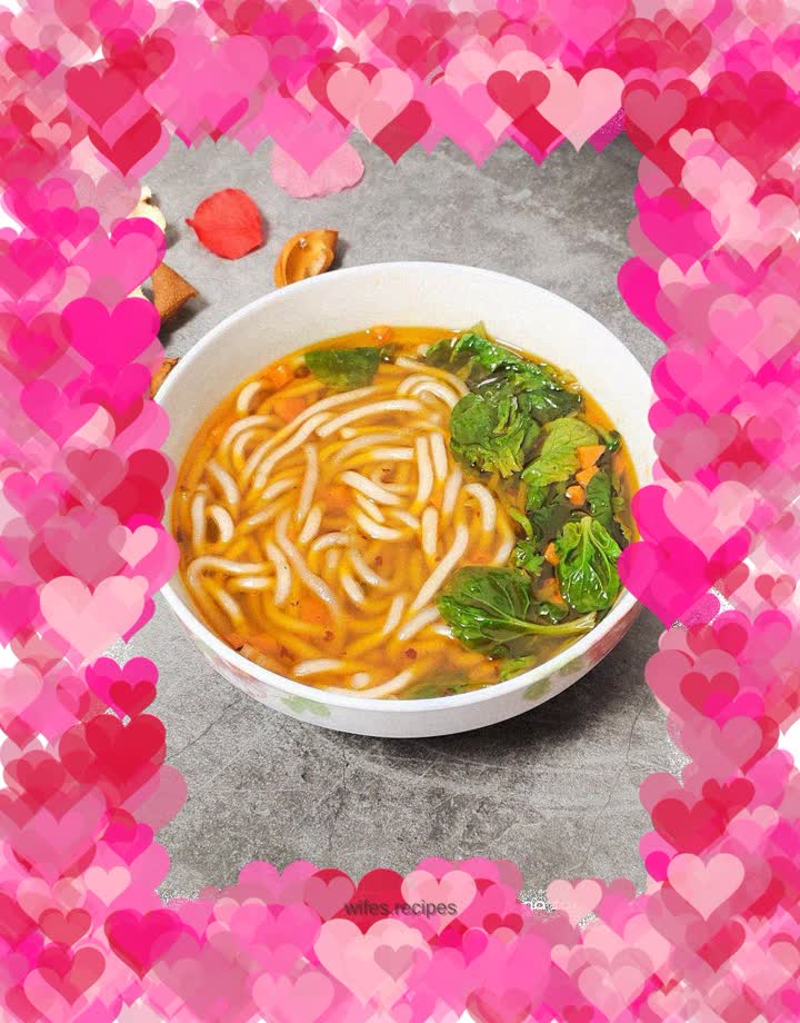 Spinach Hot and Sour Potato Noodles