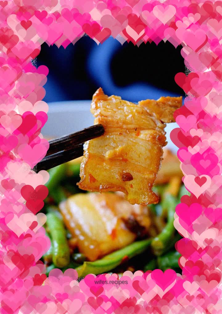 Stir-fried cowpeas with twice-cooked pork