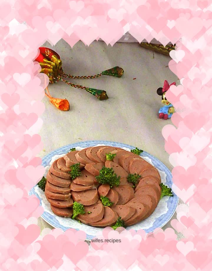 Homemade hot dog sausage