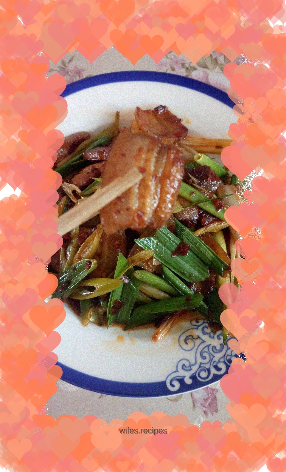 Homemade twice-cooked pork with garlic sprouts