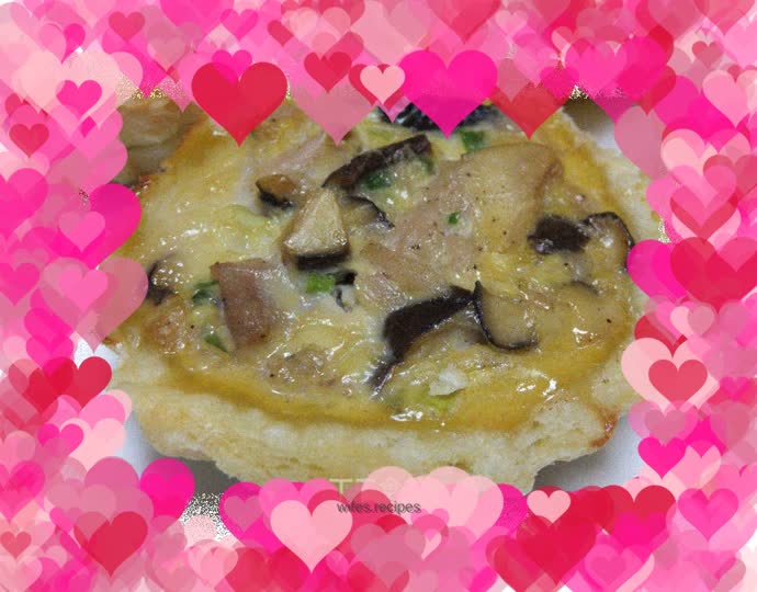 Crispy on the outside and tender on the inside, Mushroom and Minced Pork Egg Tarts