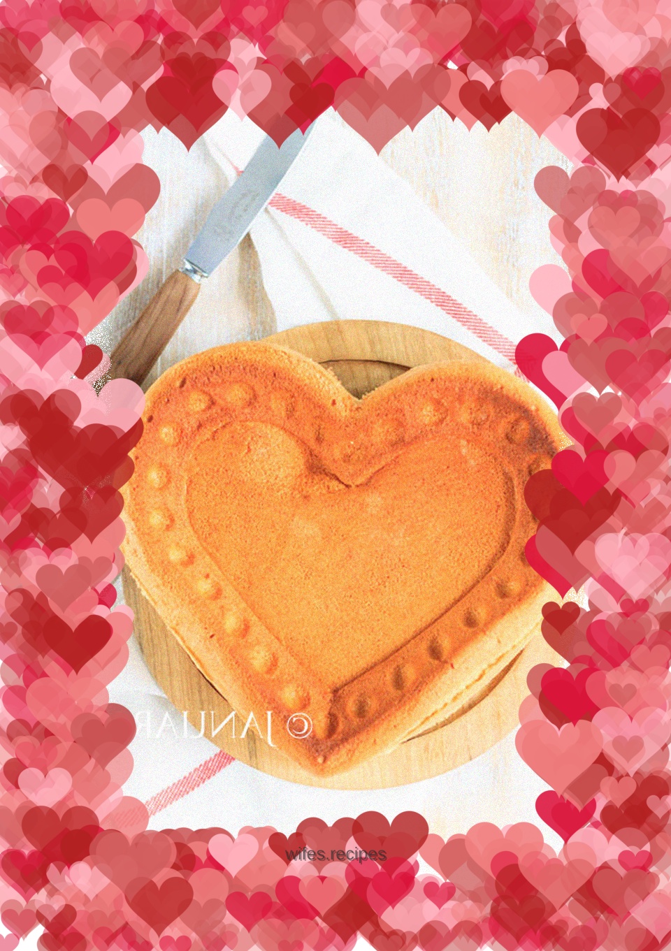Heart-shaped original chiffon cake