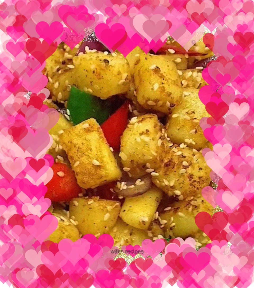 Home-style stir-fried four cubes