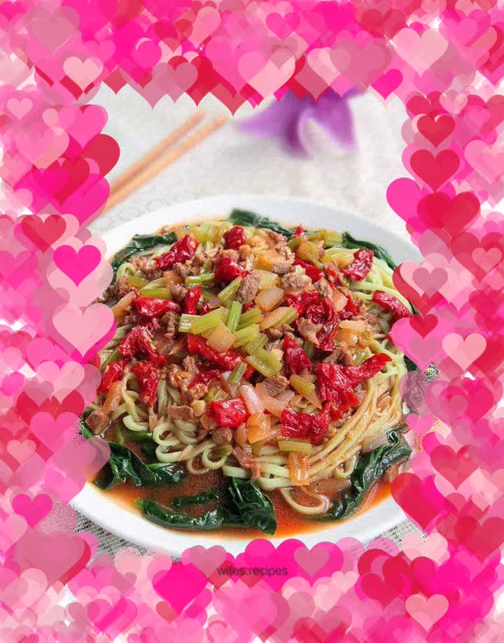 Spicy Pork and Spinach Noodles
