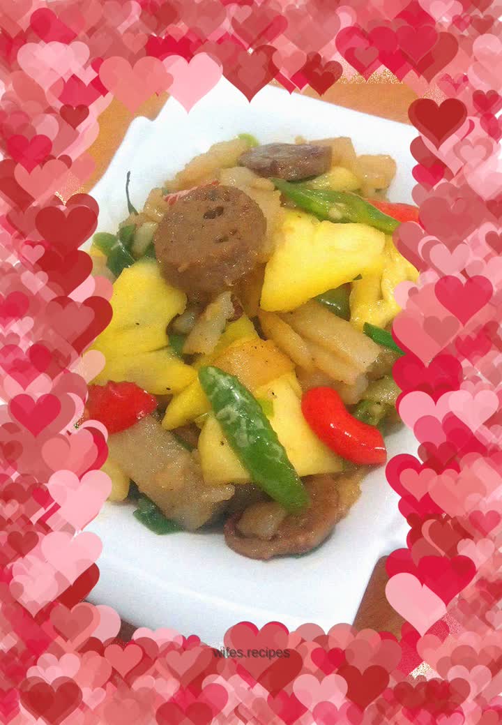 Fried rice skin with pineapple