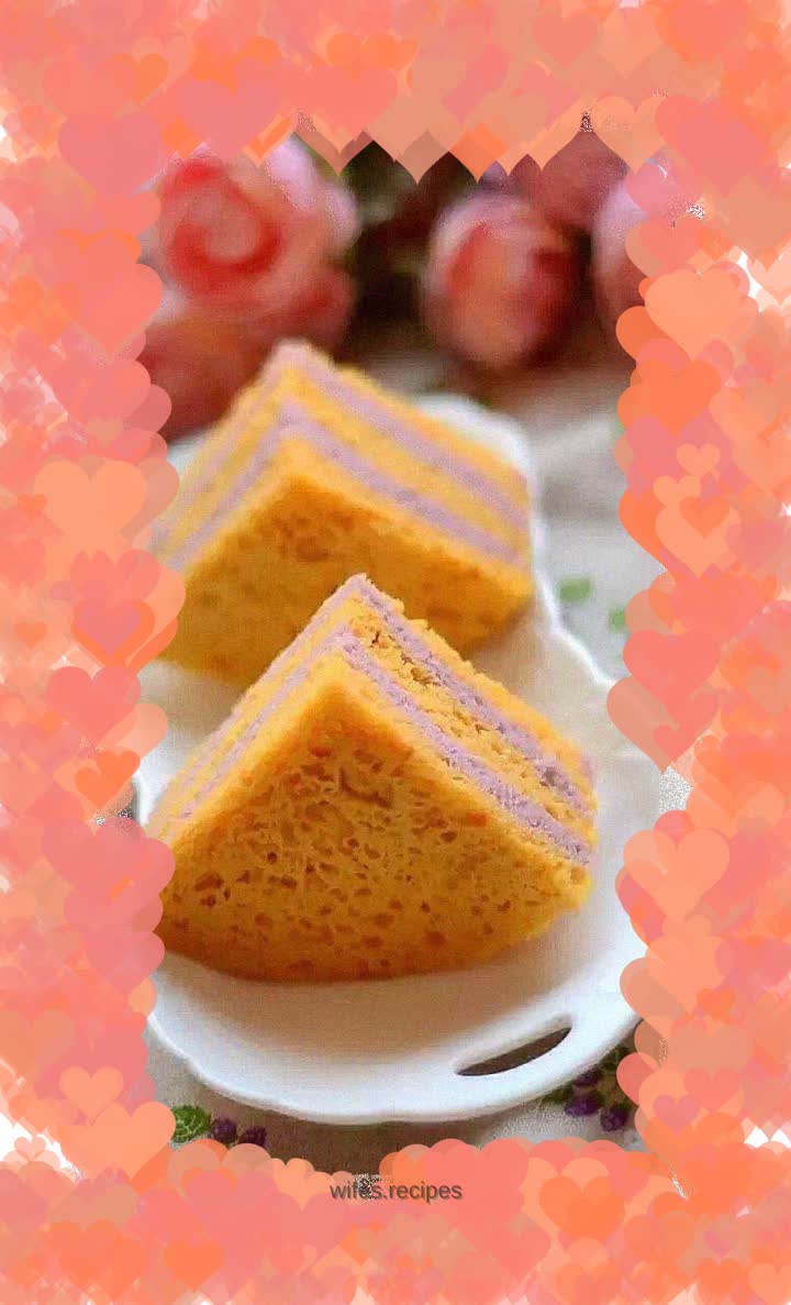 Pumpkin and Purple Sweet Potato Steamed Cake