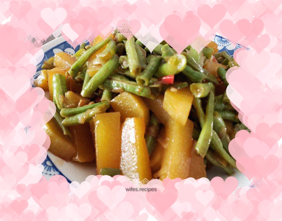 Stir-fried cowpeas with pumpkin