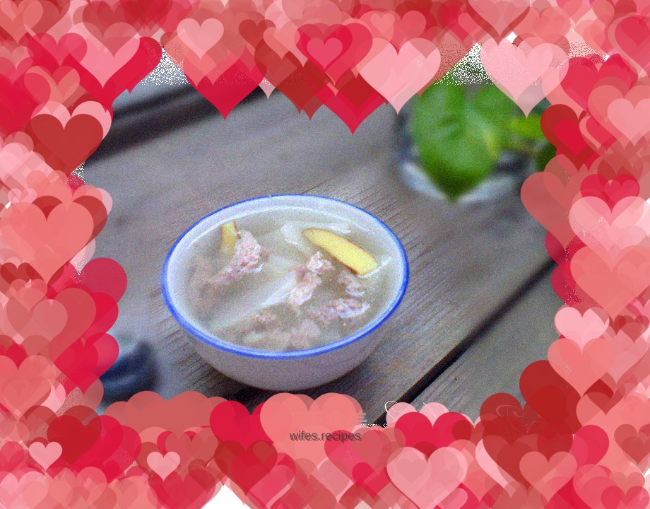 White radish shredded pork soup