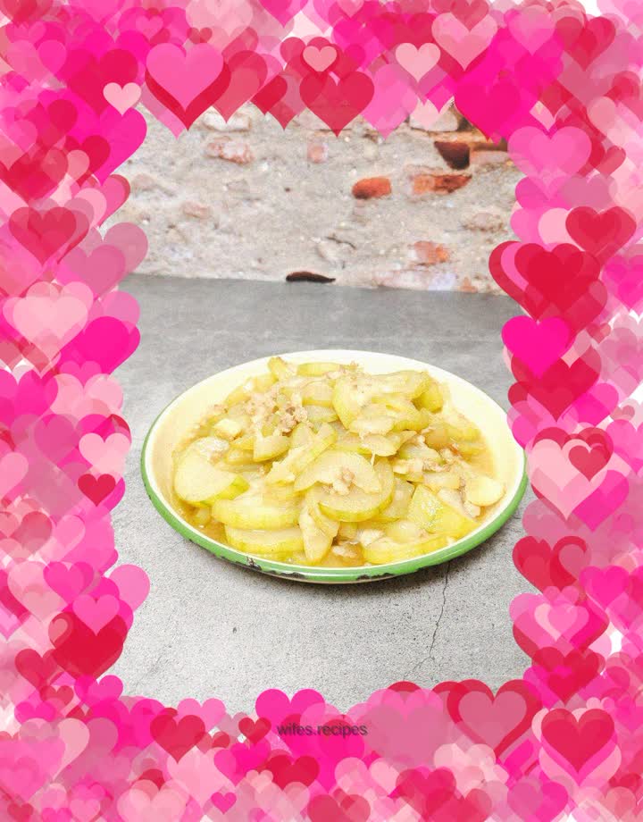 Stir-fried gourd and gourd with minced meat