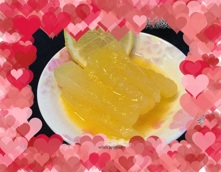 Orange juice, lemon and winter melon strips