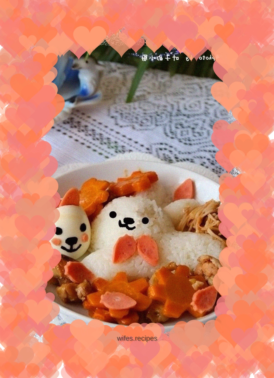 Children's creative rice----rabbit bento