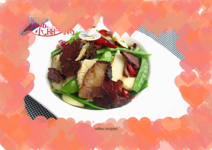 Hunan flavored bacon and snow peas