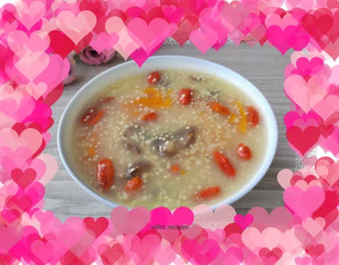 Sea cucumber, pumpkin and millet porridge