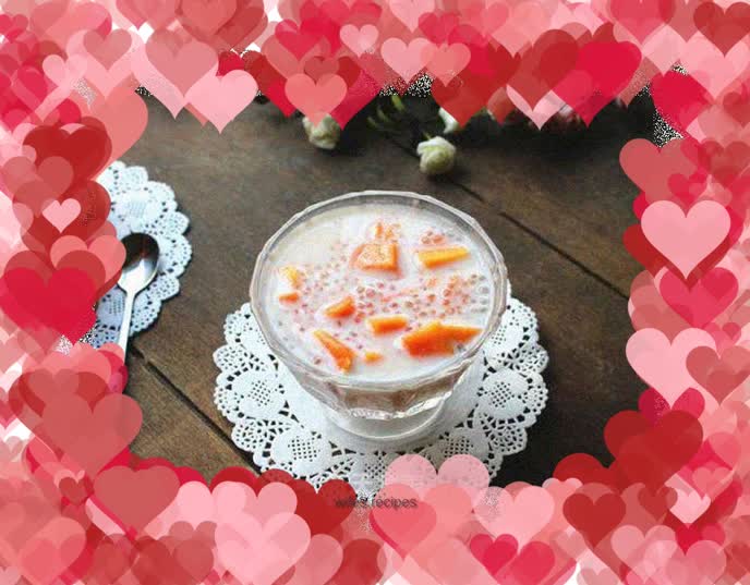 Papaya coconut milk sago