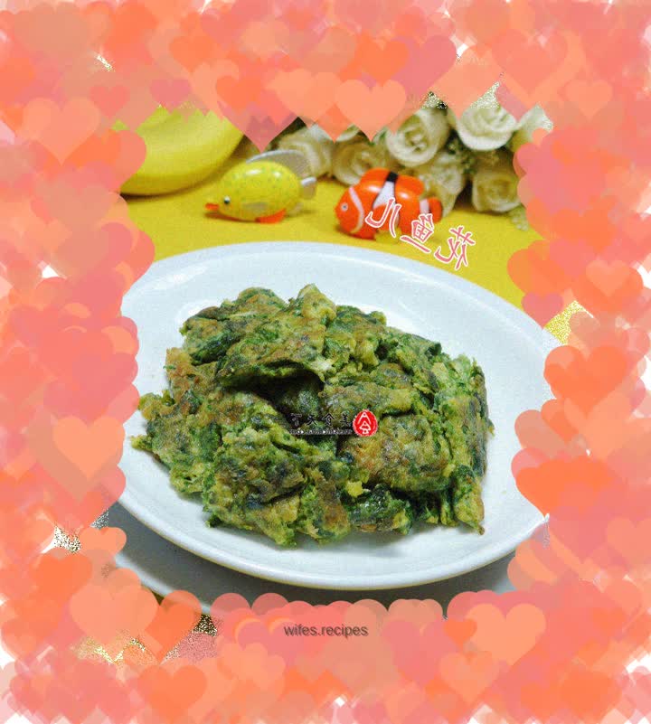 Fried eggs with moss