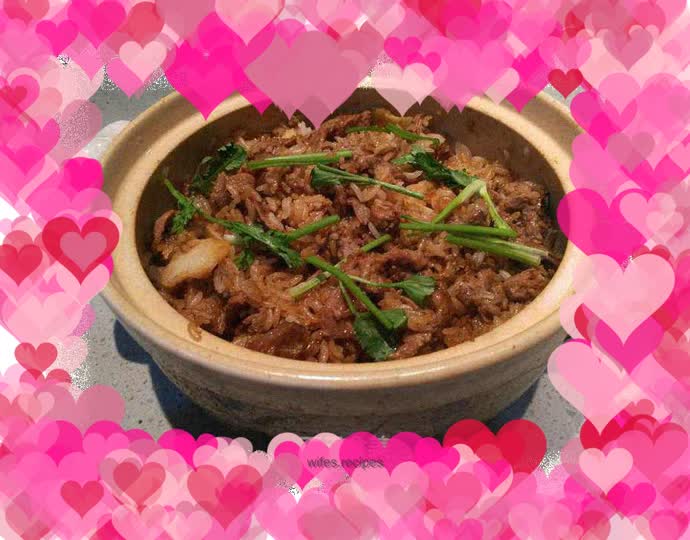 Pistachio Sister’s Water chestnut beef peptide rice claypot rice