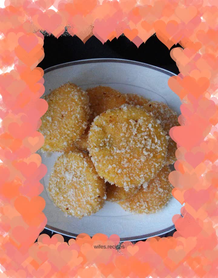 Pumpkin cake with bean paste