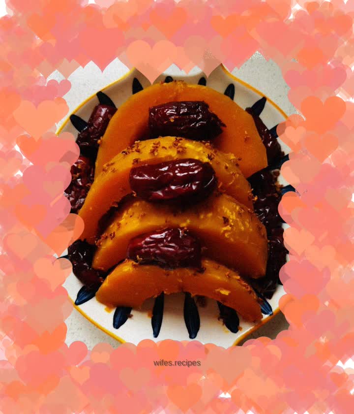 Steamed Pumpkin with Sugar, Osmanthus and Red Dates