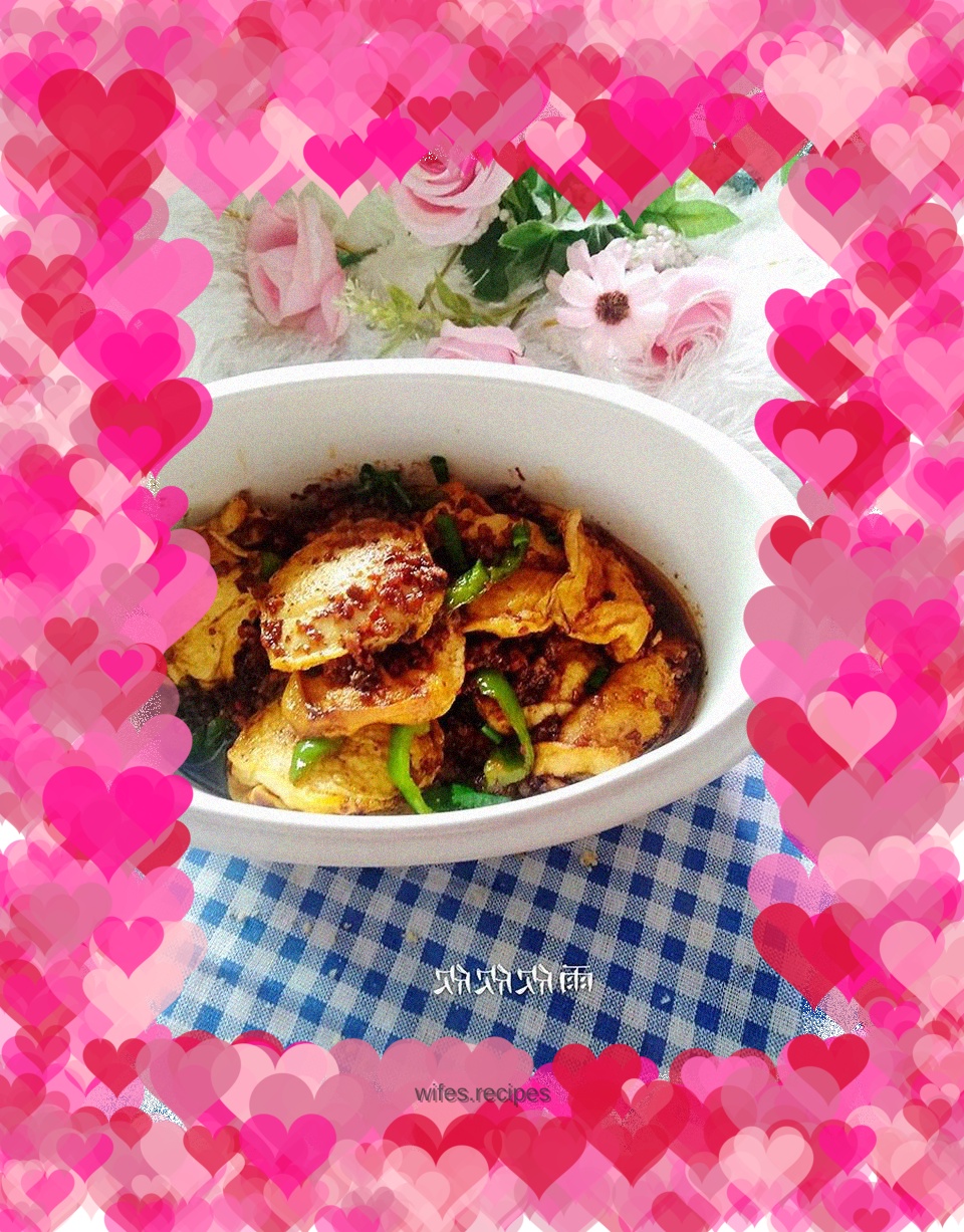 Stewed tofu with minced meat