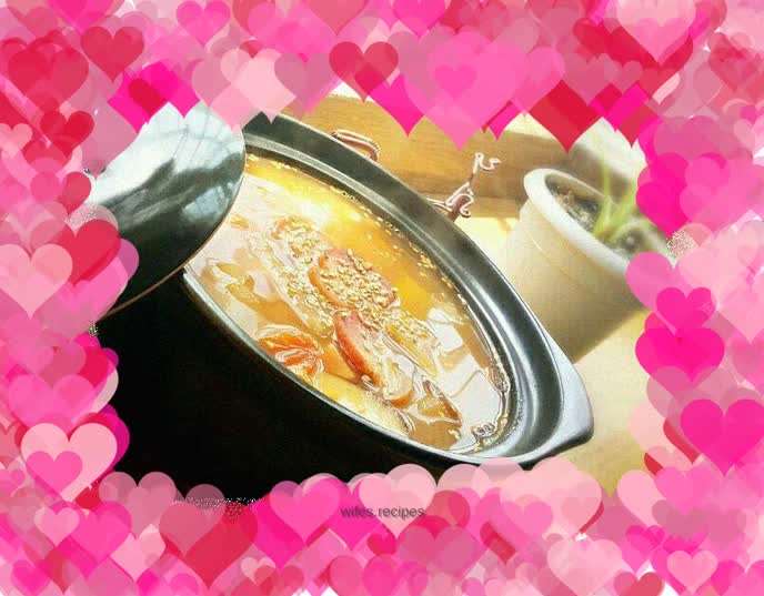 Pumpkin bacon and ham soup