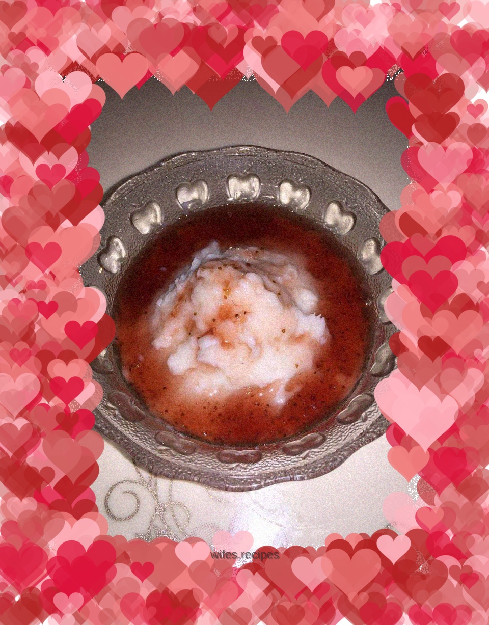Strawberry flavored yam puree