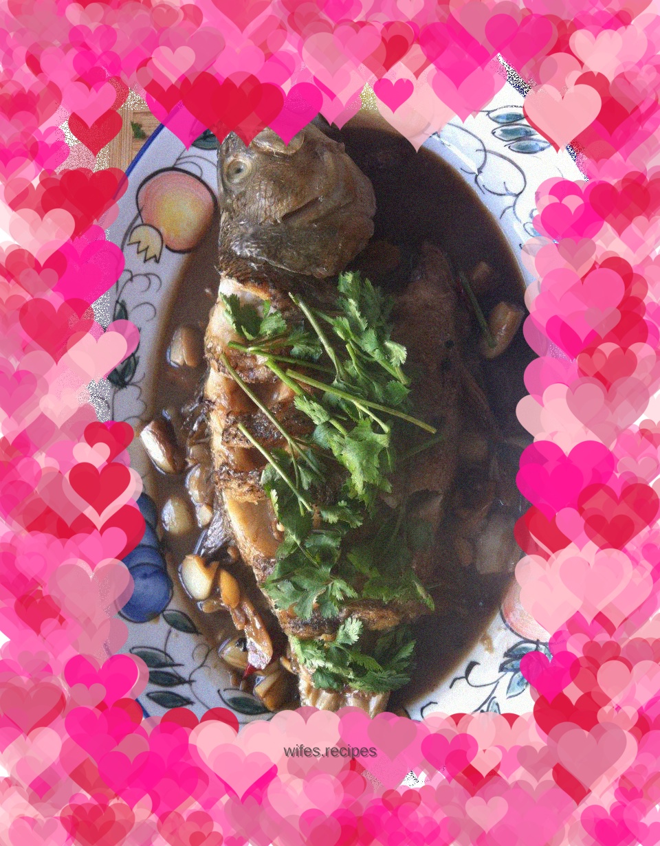 Garlic braised seabass