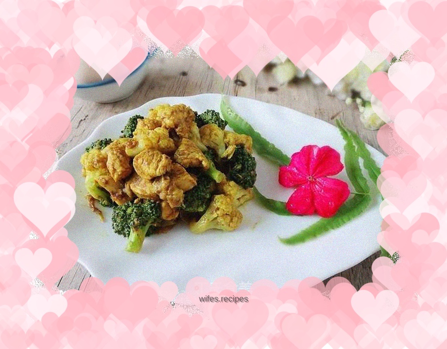 Chicken diced double flower curry