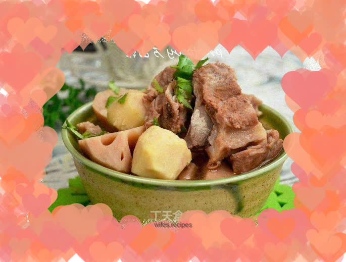 Braised Pork Ribs with Taro and Lotus Root