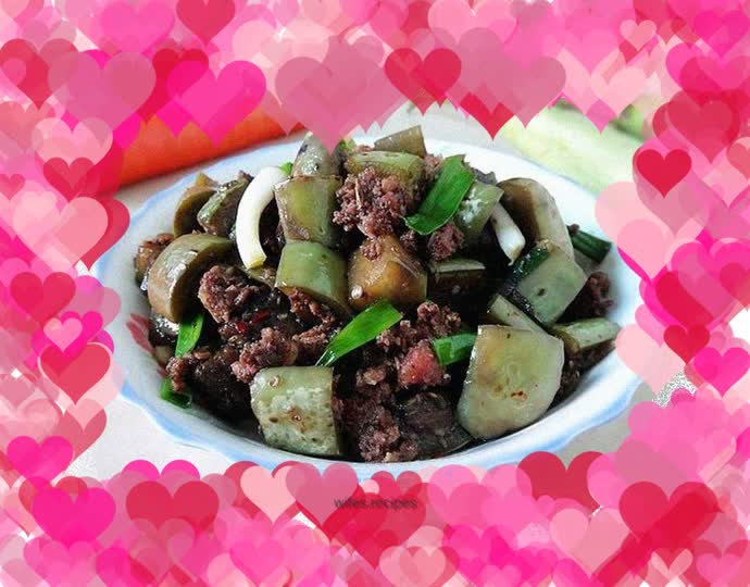 Grilled Eggplant with Ginseng and Leaves