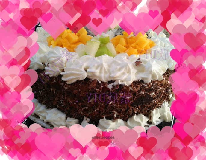 8-inch black forest fruit cake