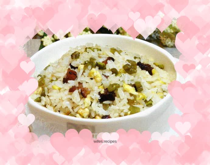 Fried rice with barbecued pork and pickles