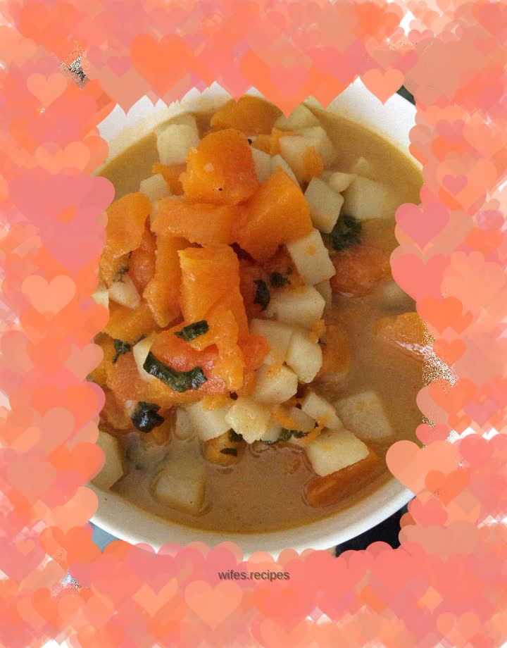 Papaya stewed with potatoes