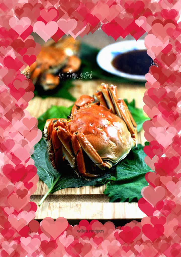 Microwave steamed crab with perilla