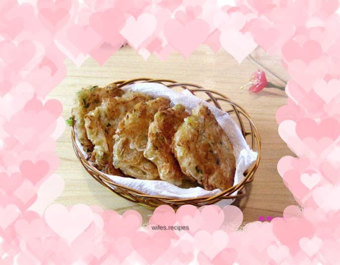 Shrimp skin and radish pancake