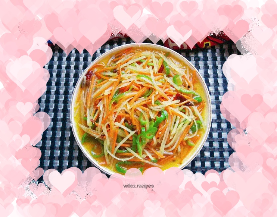 Hot and sour shredded rice