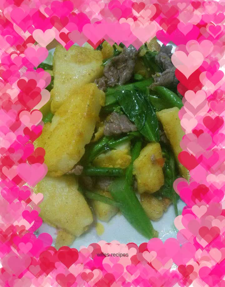 Fried Cake with Kale and Beef