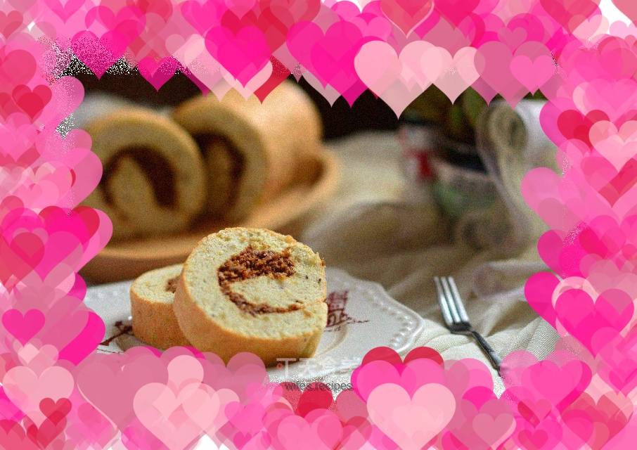 Meat floss cake roll