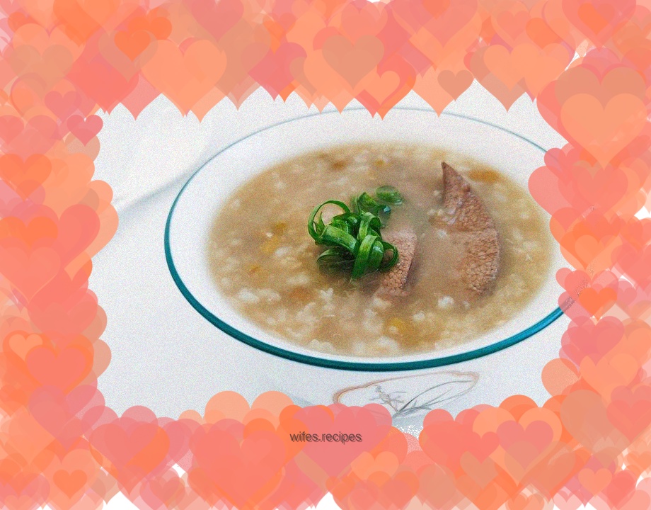 Pork liver and mung bean porridge
