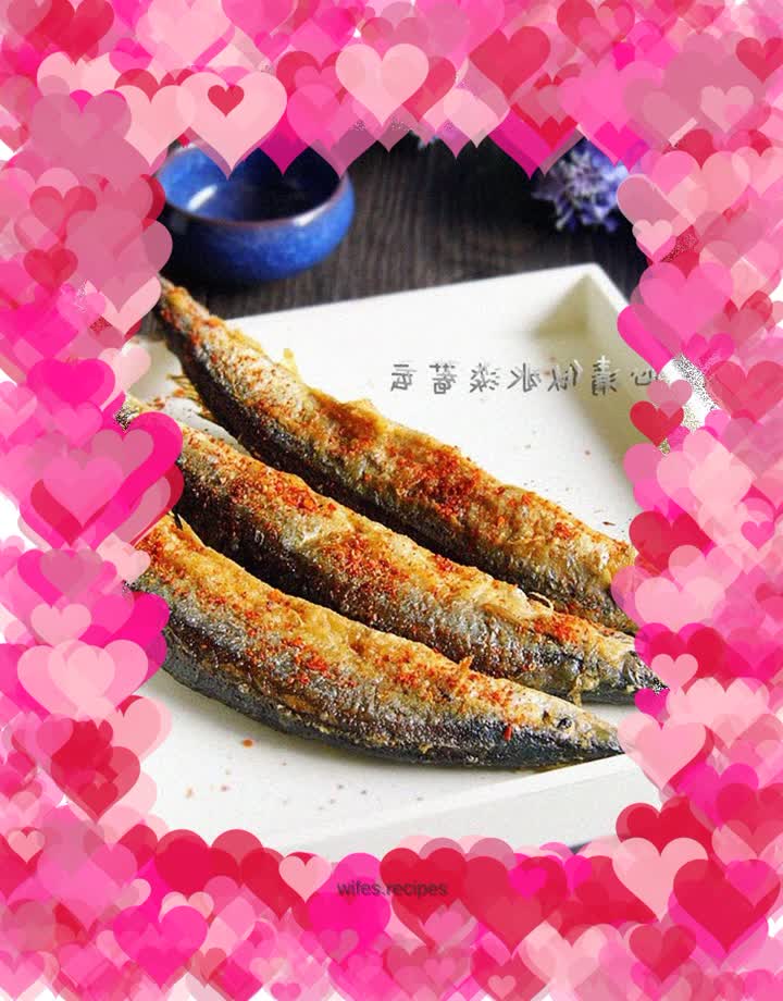 Pan-fried spicy saury