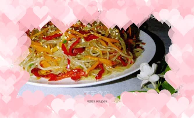 Spicy five-color stir-fried potato noodles#lazy simple meals#