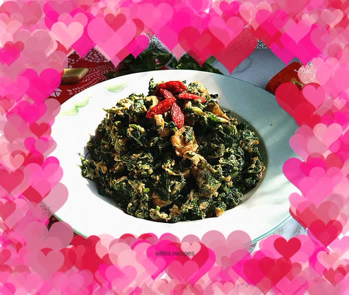 Fried egg with wolfberry head