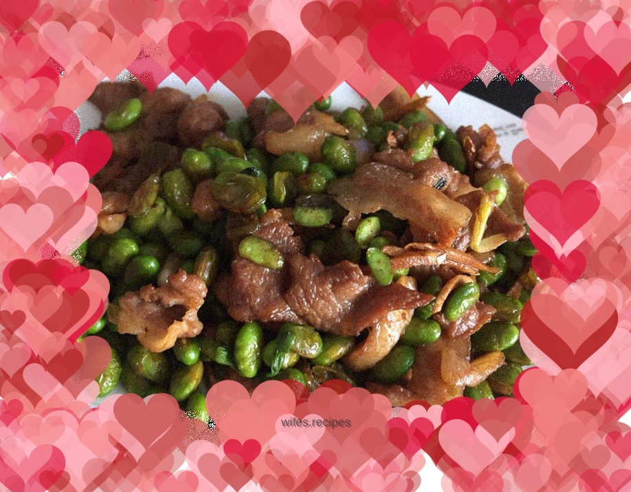 Fried pork with edamame