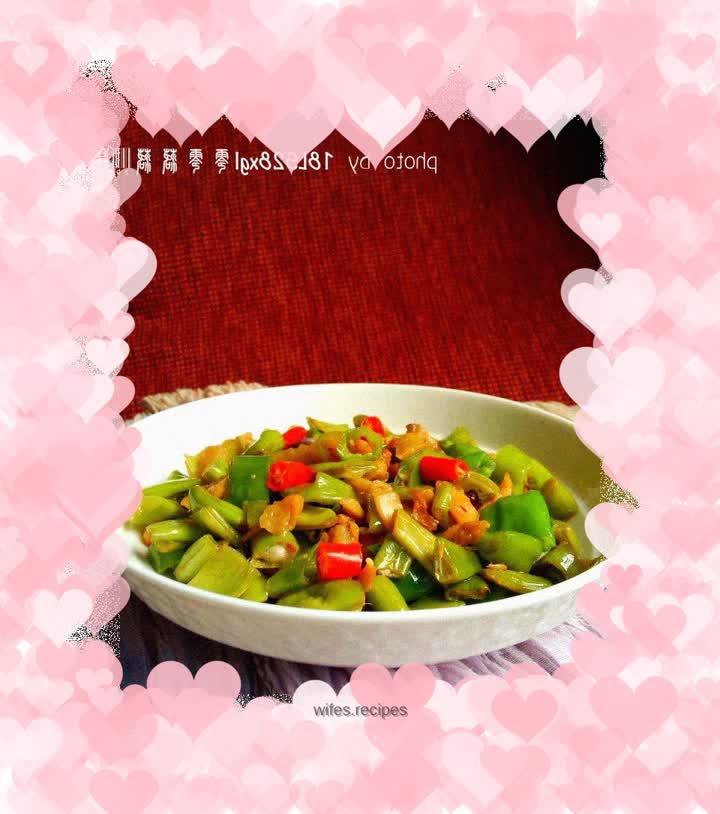 Rice to finish off: Stir-fried green beans with dried radish