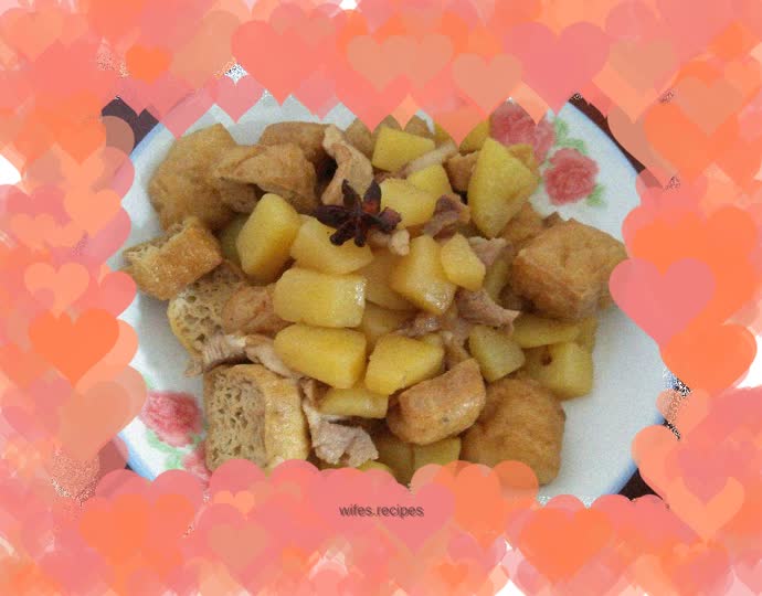 Fried tofu and potatoes