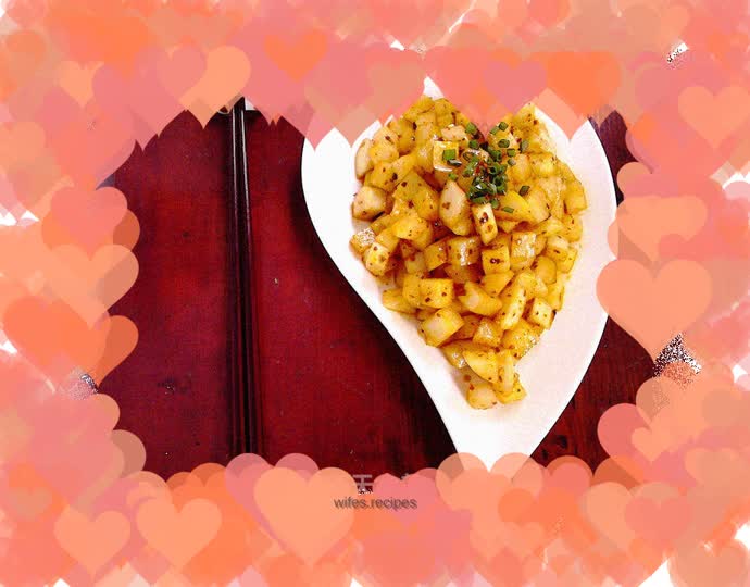 Served with porridge and side dishes__Cold diced radish